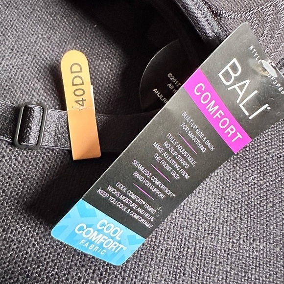 BRA 40DD Bali Black 3P66 Underwire Front closure Fully Adjustable 3443 AF - Picture 3 of 12